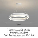 GobekUsa Black White LED Ring Chandelier Pendant Lights for Home Indoor Decor