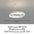 GobekUsa Black White LED Ring Chandelier Pendant Lights for Home Indoor Decor