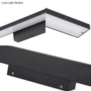 GobekUsa Sleek Black/White Vanity Lamp w/ Rectangular Shade & LED Acrylic Wall Light - 16"/23.5" Simplistic Fixture for Mirrors