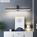 GobekUsa Modern Linear LED Vanity Light - White/Black Metal Wall Mount in Natural Light, 16"/19.5"/23.5" Wide