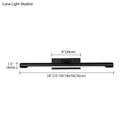 GobekUsa Contemporary LED Tubed Vanity Wall Sconce - Black/White Acrylic Wall Lamp for Bathrooms - 16.5"/18" Wide