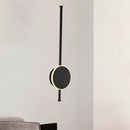 GobekUsa Minimalist Acrylic Wall Sconce with LED Light in Black/White - Available in 3 Sizes