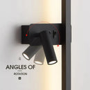 GobekUsa LED Wall Spot Light Black White Sconce for Living Bedroom Stairway