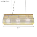 GobekUsa Modern Black/White Linear Island Pendant Light - 3-Light Metal and Wood - Dining Room Lighting