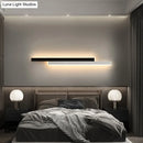 GobekUsa Minimalist Black and White Linear LED Wall Light - Modern Metal Flush Mount Sconce for Corridor