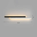 GobekUsa Minimalist Black and White Linear LED Wall Light - Modern Metal Flush Mount Sconce for Corridor