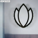 GobekUsa White Lotus Petal LED Wall Sconce with Crystal Shade - Modern Warm/White Lighting