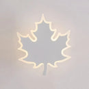 GobekUsa Modern Maple Leaf Acrylic LED Wall Sconce Light in Warm/White