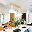 GobekUsa Modern Dome Island Lighting - 2/3 Heads, Black/White Metal Pendant Light with Wooden Beam for Kitchen