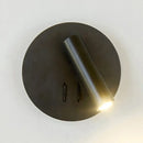 GobekUsa Sleek Metallic LED Tube Wall Sconce with Round Backplate for Living Room - Black/White, Warm/White Light