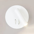 GobekUsa Sleek Metallic LED Tube Wall Sconce with Round Backplate for Living Room - Black/White, Warm/White Light