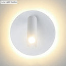 GobekUsa Sleek Metallic LED Tube Wall Sconce with Round Backplate for Living Room - Black/White, Warm/White Light