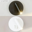 GobekUsa Sleek Metallic LED Tube Wall Sconce with Round Backplate for Living Room - Black/White, Warm/White Light