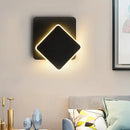 GobekUsa Modern Nordic Wall Lamp with Moveable Iron Arm, Flush Mount Sconce in Black/White - LED Light, Acrylic Shade