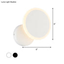 GobekUsa Minimalist White/Black Round LED Wall Sconce with Warm/White Light - Acrylic Wall Mounted Lamp Fixture