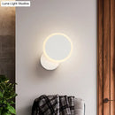 GobekUsa Minimalist White/Black Round LED Wall Sconce with Warm/White Light - Acrylic Wall Mounted Lamp Fixture