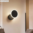 GobekUsa Minimalist White/Black Round LED Wall Sconce with Warm/White Light - Acrylic Wall Mounted Lamp Fixture