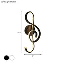 GobekUsa Modern LED Wall Sconce with Acrylic Shade for Bedroom - Black/White Wavy/Musical Note Design