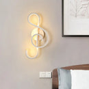 GobekUsa Modern LED Wall Sconce with Acrylic Shade for Bedroom - Black/White Wavy/Musical Note Design