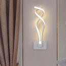 GobekUsa Modern LED Wall Sconce with Acrylic Shade for Bedroom - Black/White Wavy/Musical Note Design