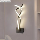 GobekUsa Modern LED Wall Sconce with Acrylic Shade for Bedroom - Black/White Wavy/Musical Note Design