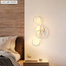 GobekUsa Modern LED Wall Sconce with Acrylic Shade for Bedroom - Black/White Wavy/Musical Note Design