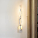 GobekUsa Modern LED Wall Sconce with Acrylic Shade for Bedroom - Black/White Wavy/Musical Note Design