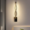 GobekUsa Modern LED Wall Sconce with Acrylic Shade for Bedroom - Black/White Wavy/Musical Note Design