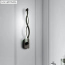 GobekUsa Modern LED Wall Sconce with Acrylic Shade for Bedroom - Black/White Wavy/Musical Note Design