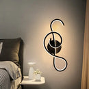 GobekUsa Modern LED Wall Sconce with Acrylic Shade for Bedroom - Black/White Wavy/Musical Note Design