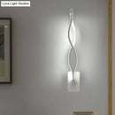 GobekUsa Modern LED Wall Sconce with Acrylic Shade for Bedroom - Black/White Wavy/Musical Note Design