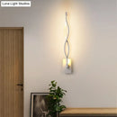 GobekUsa Modern LED Wall Sconce with Acrylic Shade for Bedroom - Black/White Wavy/Musical Note Design