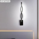 GobekUsa Modern LED Wall Sconce with Acrylic Shade for Bedroom - Black/White Wavy/Musical Note Design