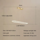 GobekUsa Gold Oval LED Chandelier Dimmable Dining Room Pendant Light Fixture
