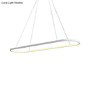 GobekUsa Modern Oval Suspended LED Restaurant Island Light in Black/White: Stylish Metal Fixture
