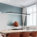 GobekUsa Modern Oval Suspended LED Restaurant Island Light in Black/White: Stylish Metal Fixture