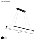 GobekUsa Modern Oval Suspended LED Restaurant Island Light in Black/White: Stylish Metal Fixture