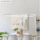 GobekUsa Modern Oval Suspended LED Restaurant Island Light in Black/White: Stylish Metal Fixture