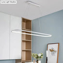 GobekUsa Modern Oval Suspended LED Restaurant Island Light in Black/White: Stylish Metal Fixture