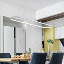 GobekUsa Modern Oval Suspended LED Restaurant Island Light in Black/White: Stylish Metal Fixture