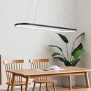GobekUsa Modern Oval Suspended LED Restaurant Island Light in Black/White: Stylish Metal Fixture