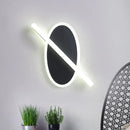 GobekUsa Modern LED Oval and Ring Wall Mount Sconce for Stairways in Black/White/Warm Light