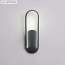 GobekUsa Sleek Black/White Sloped Half-Oblong Sconce Minimalist Acrylic LED Wall Light in Warm/White - Perfect for Parlor