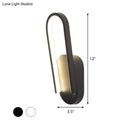 GobekUsa Sleek Black/White Sloped Half-Oblong Sconce Minimalist Acrylic LED Wall Light in Warm/White - Perfect for Parlor