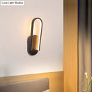 GobekUsa Sleek Black/White Sloped Half-Oblong Sconce Minimalist Acrylic LED Wall Light in Warm/White - Perfect for Parlor