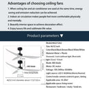 GobekUsa 52" Plastic Blade Ceiling Fan with Remote Control for Bedroom