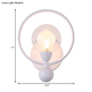 GobekUsa Modern Black/White Ring Wall Sconce Lamp with Glass Ball Shade