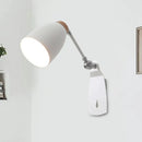 GobekUsa Modern Metal Cup Wall Mounted Light - Rotatable 1-Light Wall Sconce Lamp, White/Black Finish