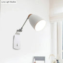 GobekUsa Modern Metal Cup Wall Mounted Light - Rotatable 1-Light Wall Sconce Lamp, White/Black Finish
