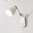 GobekUsa Modern Metal Cup Wall Mounted Light - Rotatable 1-Light Wall Sconce Lamp, White/Black Finish